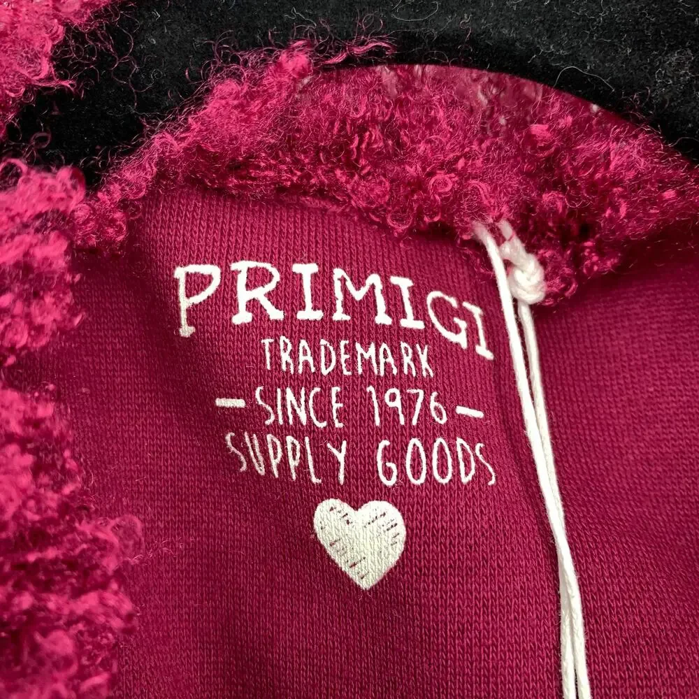 Primigi Fuzzy Vest Open Front Girls Size 5 Raspberry Maron Red Sleeveless NEW